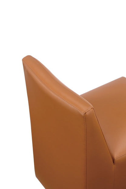 Manhattan Comfort - Anna Square Faux Leather Dining Chair with Plastic Legs in Saddle - DC058-SA veiw 7