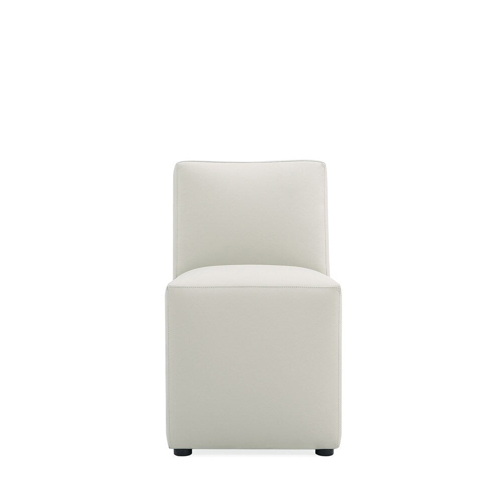 Manhattan Comfort - Anna Square Faux Leather Dining Chair with Plastic Legs in Stone Grey - DC058-ST veiw 1