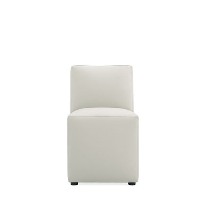Manhattan Comfort - Anna Square Faux Leather Dining Chair with Plastic Legs in Stone Grey - DC058-ST veiw 1
