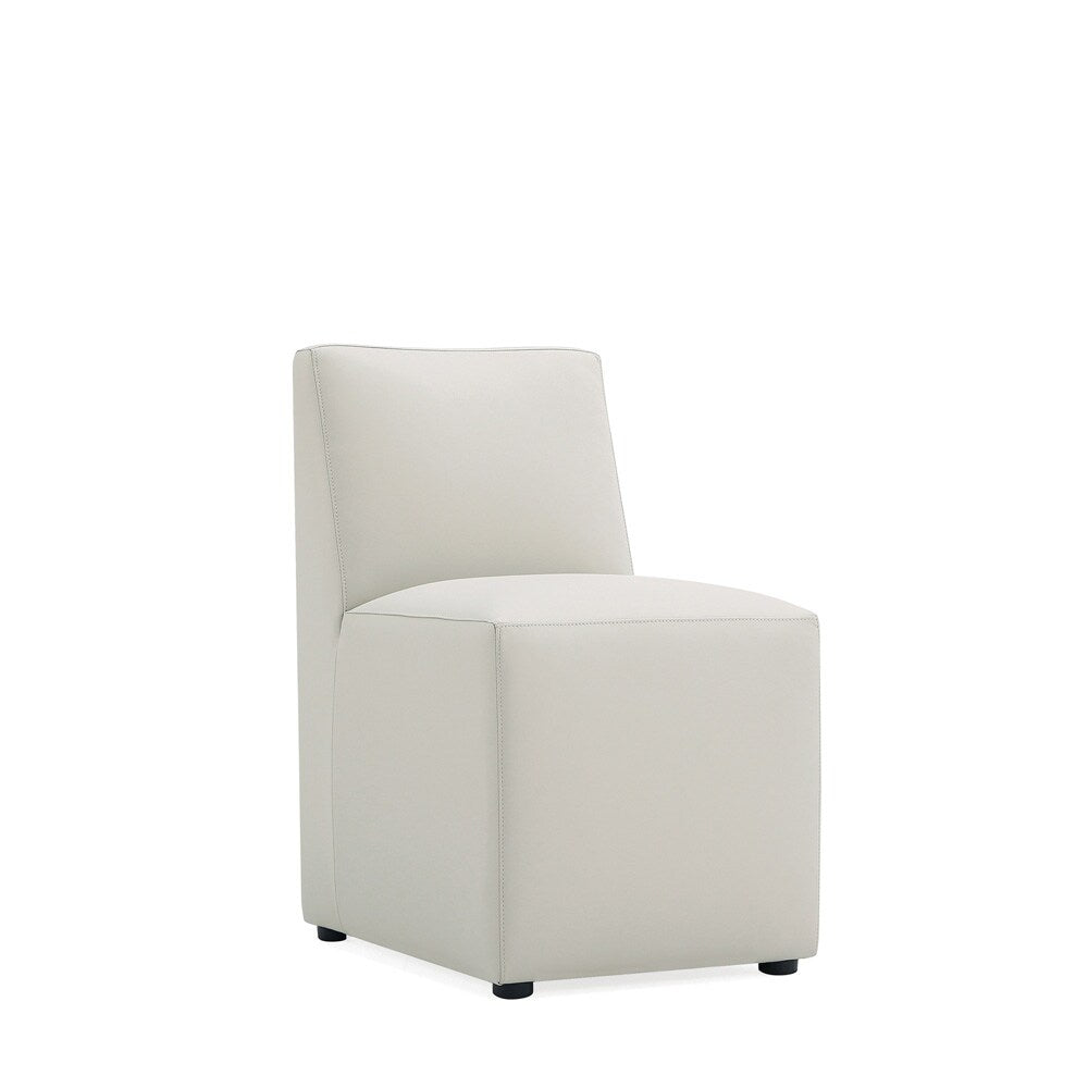Manhattan Comfort - Anna Square Faux Leather Dining Chair with Plastic Legs in Stone Grey - DC058-ST veiw 2