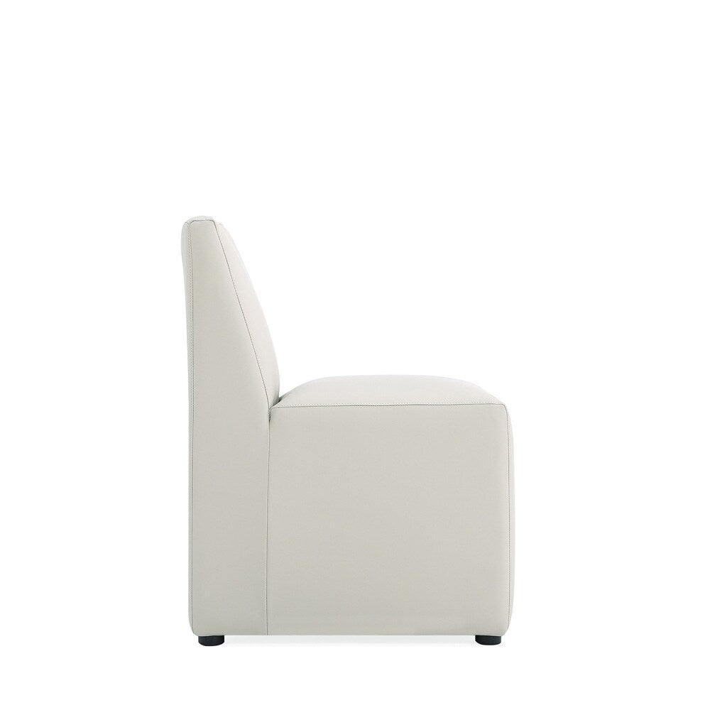 Manhattan Comfort - Anna Square Faux Leather Dining Chair with Plastic Legs in Stone Grey - DC058-ST veiw 3