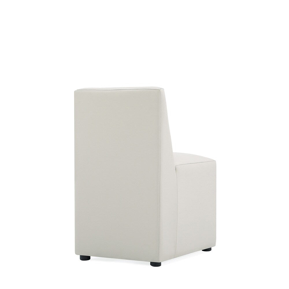 Manhattan Comfort - Anna Square Faux Leather Dining Chair with Plastic Legs in Stone Grey - DC058-ST veiw 4