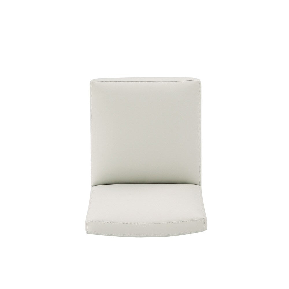 Manhattan Comfort - Anna Square Faux Leather Dining Chair with Plastic Legs in Stone Grey - DC058-ST veiw 6