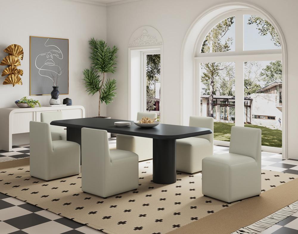 Manhattan Comfort - Anna Square Faux Leather Dining Chair with Plastic Legs in Stone Grey - DC058-ST veiw 10