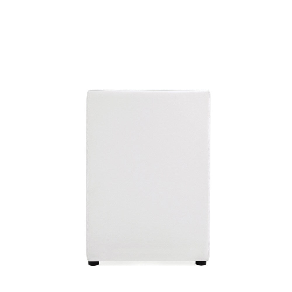 Manhattan Comfort - Anna Square Faux Leather Dining Armchair with Plastic Legs in Cream - DC058AR-CR veiw 5