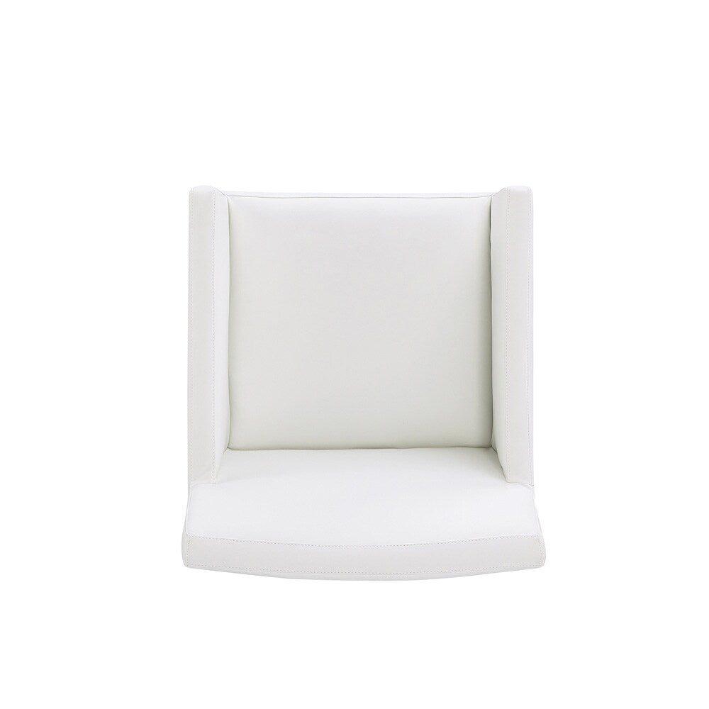 Manhattan Comfort - Anna Square Faux Leather Dining Armchair with Plastic Legs in Cream - DC058AR-CR veiw 6