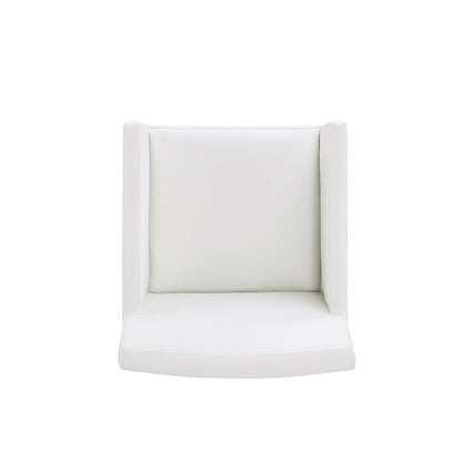 Manhattan Comfort - Anna Square Faux Leather Dining Armchair with Plastic Legs in Cream - DC058AR-CR veiw 6