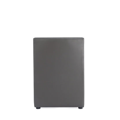 Manhattan Comfort - Anna Square Faux Leather Dining Armchair with Plastic Legs in Pewter - DC058AR-PE veiw 6