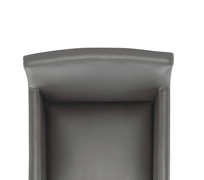 Manhattan Comfort - Anna Square Faux Leather Dining Armchair with Plastic Legs in Pewter - DC058AR-PE veiw 8