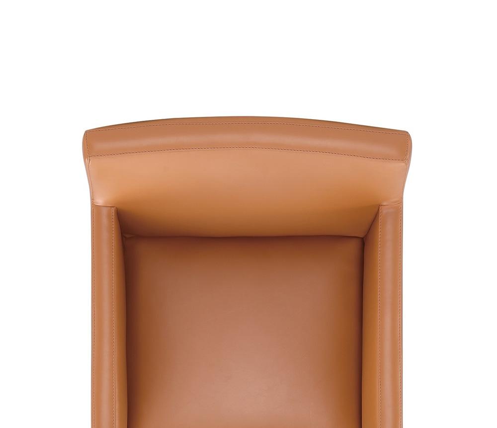 Manhattan Comfort - Anna Square Faux Leather Dining Armchair with Plastic Legs in Saddle - DC058AR-SA veiw 8