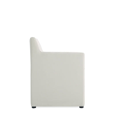 Manhattan Comfort - Anna Square Faux Leather Dining Armchair with Plastic Legs in Stone Grey - DC058AR-ST veiw 3