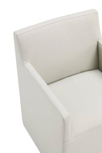 Manhattan Comfort - Anna Square Faux Leather Dining Armchair with Plastic Legs in Stone Grey - DC058AR-ST veiw 7