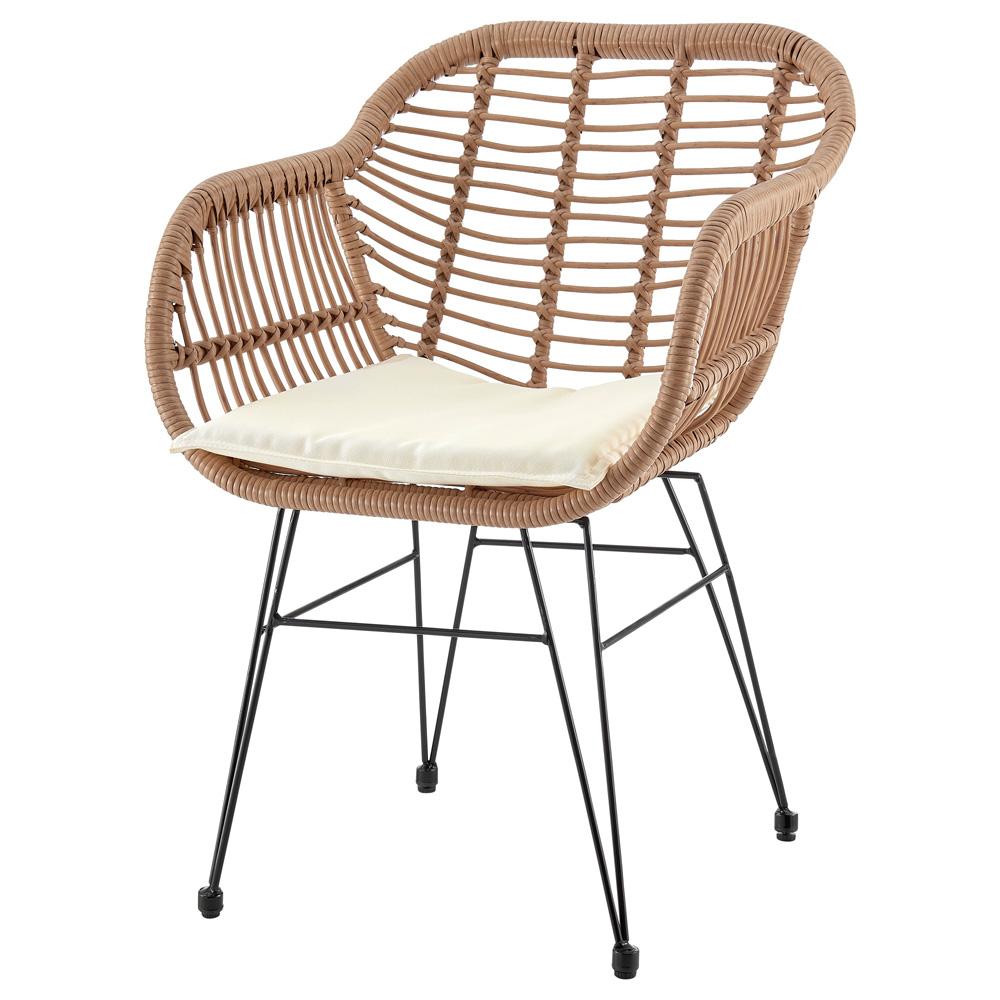 Manhattan Comfort - 3-Piece Antibes 1.0 Polyester Patio 2- Person Seating Group with End Table with Iron Steel Legs in Tan and Cream - OD-CV010-CR veiw 2