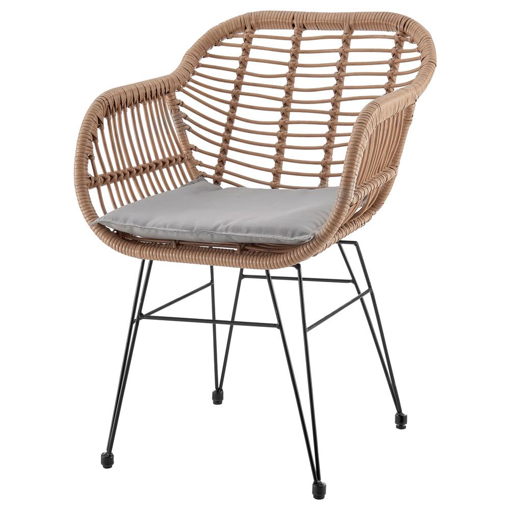 Manhattan Comfort - 3-Piece Antibes 1.0 Polyester Patio 2- Person Seating Group with End Table with Iron Steel Legs in Tan and Grey - OD-CV010-GY veiw 2