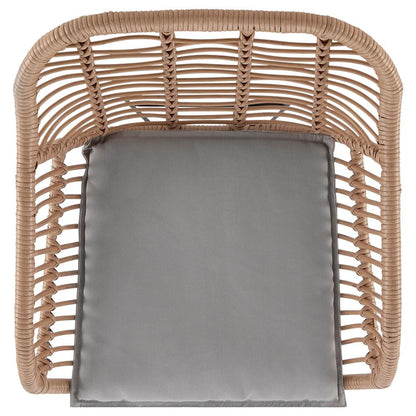 Manhattan Comfort - 3-Piece Antibes 1.0 Polyester Patio 2- Person Seating Group with End Table with Iron Steel Legs in Tan and Grey - OD-CV010-GY veiw 6