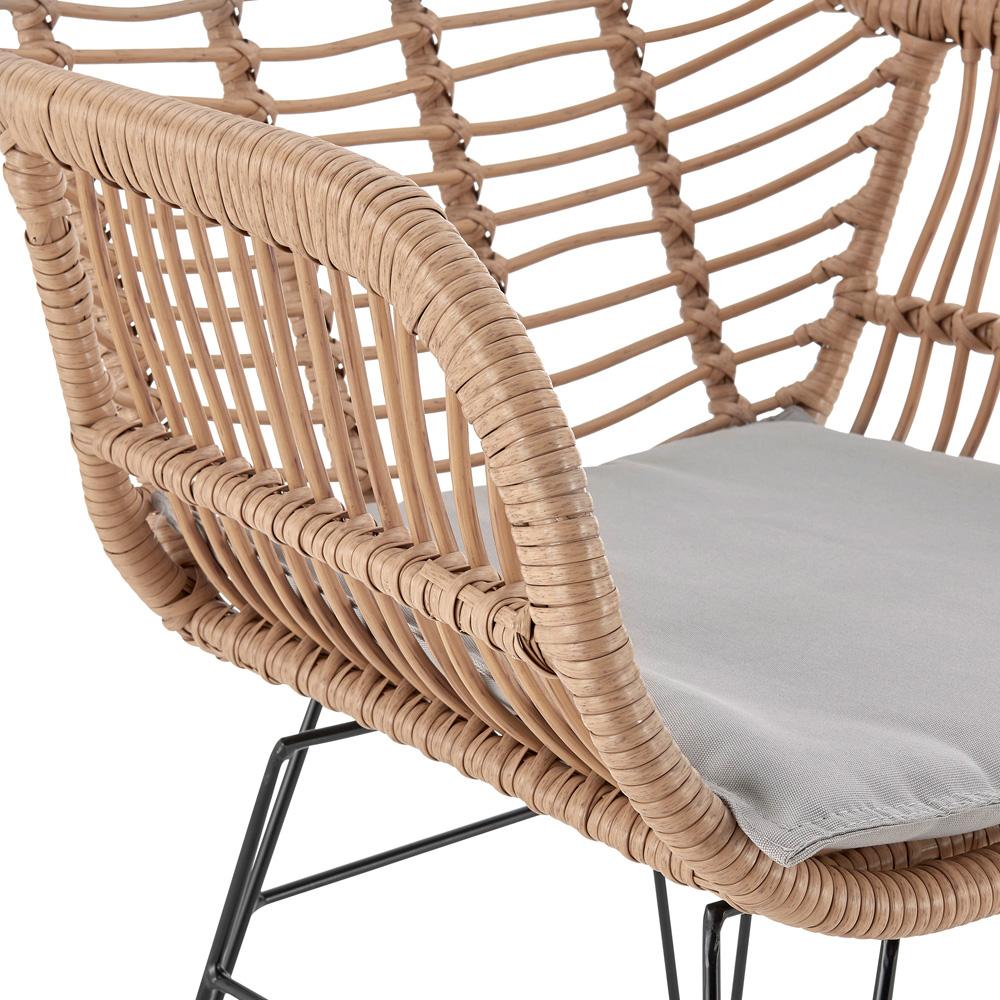 Manhattan Comfort - 3-Piece Antibes 1.0 Polyester Patio 2- Person Seating Group with End Table with Iron Steel Legs in Tan and Grey - OD-CV010-GY veiw 8