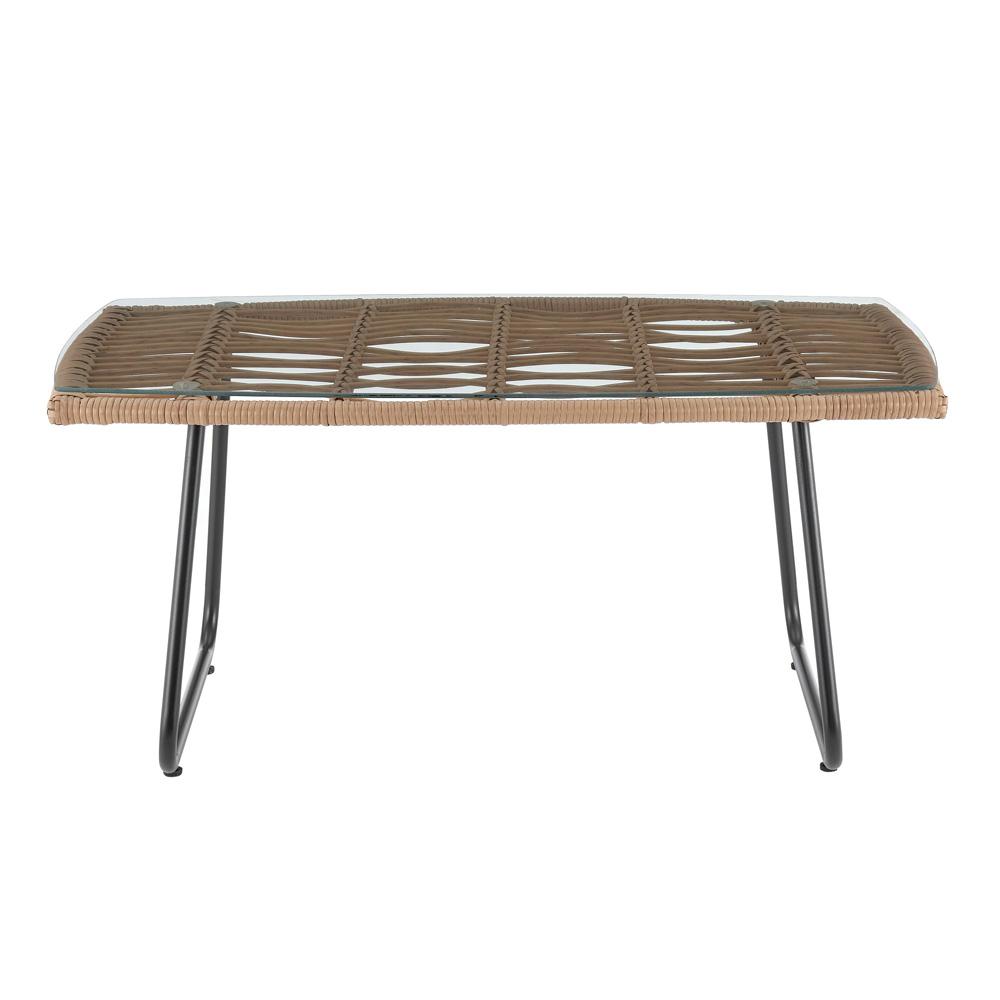 Manhattan Comfort - 4-Piece Antibes 2.0 Polyester Patio 4- Person Conversation Set with Coffee Table with Iron Steel Legs in Tan and Cream - OD-CV011-CR veiw 8