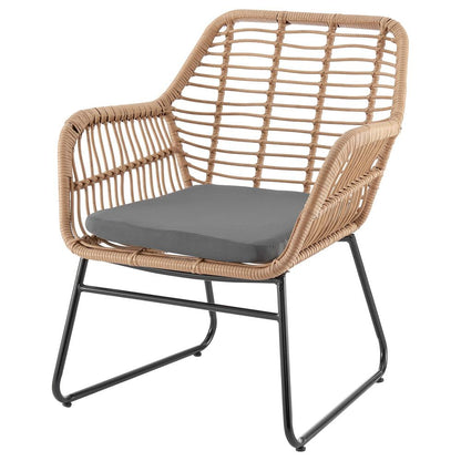 Manhattan Comfort - 4-Piece Antibes 2.0 Polyester Patio 4- Person Conversation Set with Coffee Table with Iron Steel Legs in Tan and Grey - OD-CV011-GY veiw 4