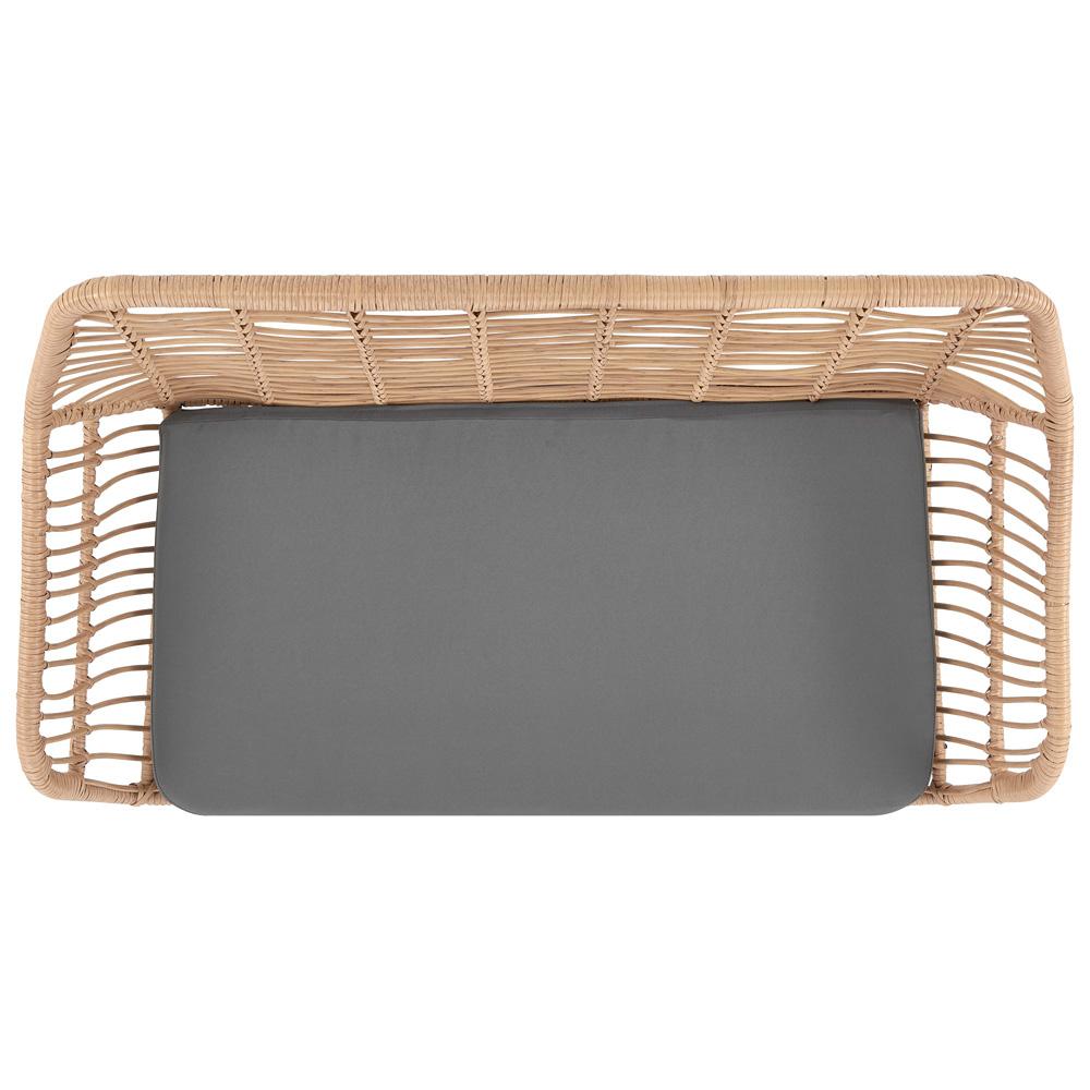 Manhattan Comfort - 4-Piece Antibes 2.0 Polyester Patio 4- Person Conversation Set with Coffee Table with Iron Steel Legs in Tan and Grey - OD-CV011-GY veiw 5