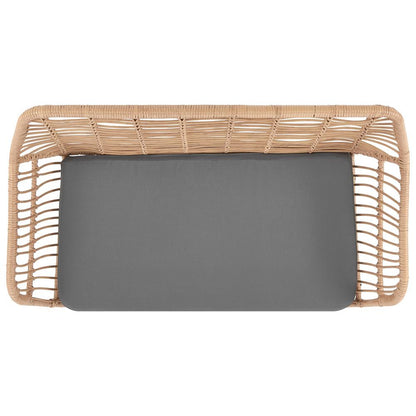 Manhattan Comfort - 4-Piece Antibes 2.0 Polyester Patio 4- Person Conversation Set with Coffee Table with Iron Steel Legs in Tan and Grey - OD-CV011-GY veiw 5