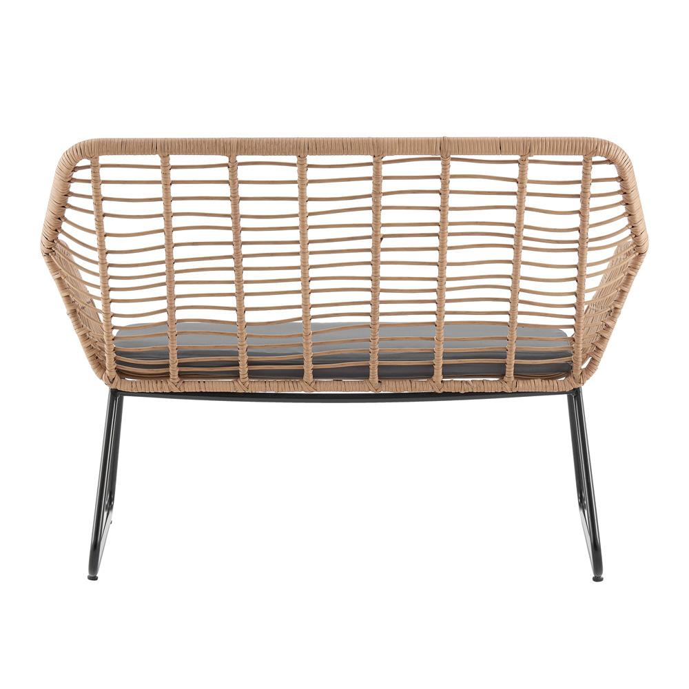 Manhattan Comfort - 4-Piece Antibes 2.0 Polyester Patio 4- Person Conversation Set with Coffee Table with Iron Steel Legs in Tan and Grey - OD-CV011-GY veiw 7