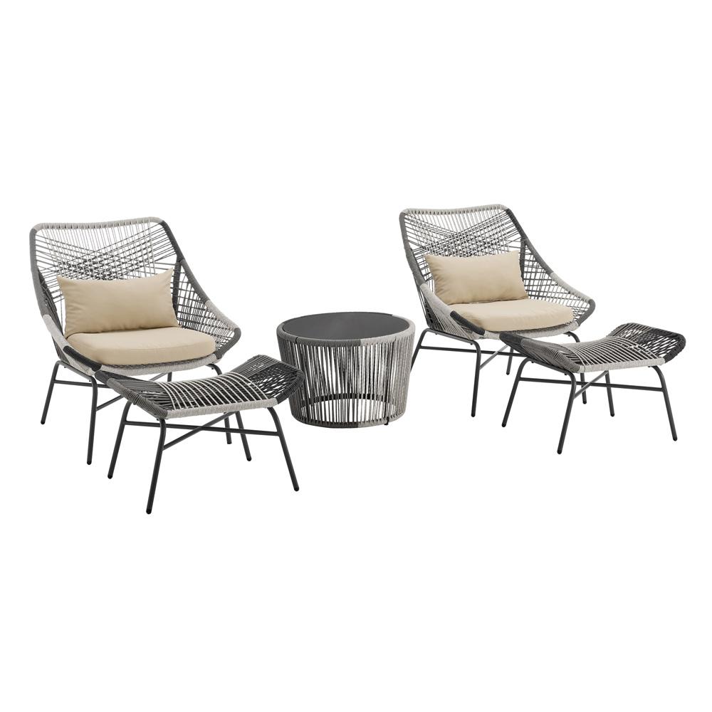 Manhattan Comfort 5-Piece Ashland Polyester Patio Conversation Set