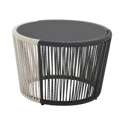 Manhattan Comfort - 5-Piece Ashland Polyester Patio Conversation Set with Steel Legs in Grey - OD-CV023-GY veiw 6