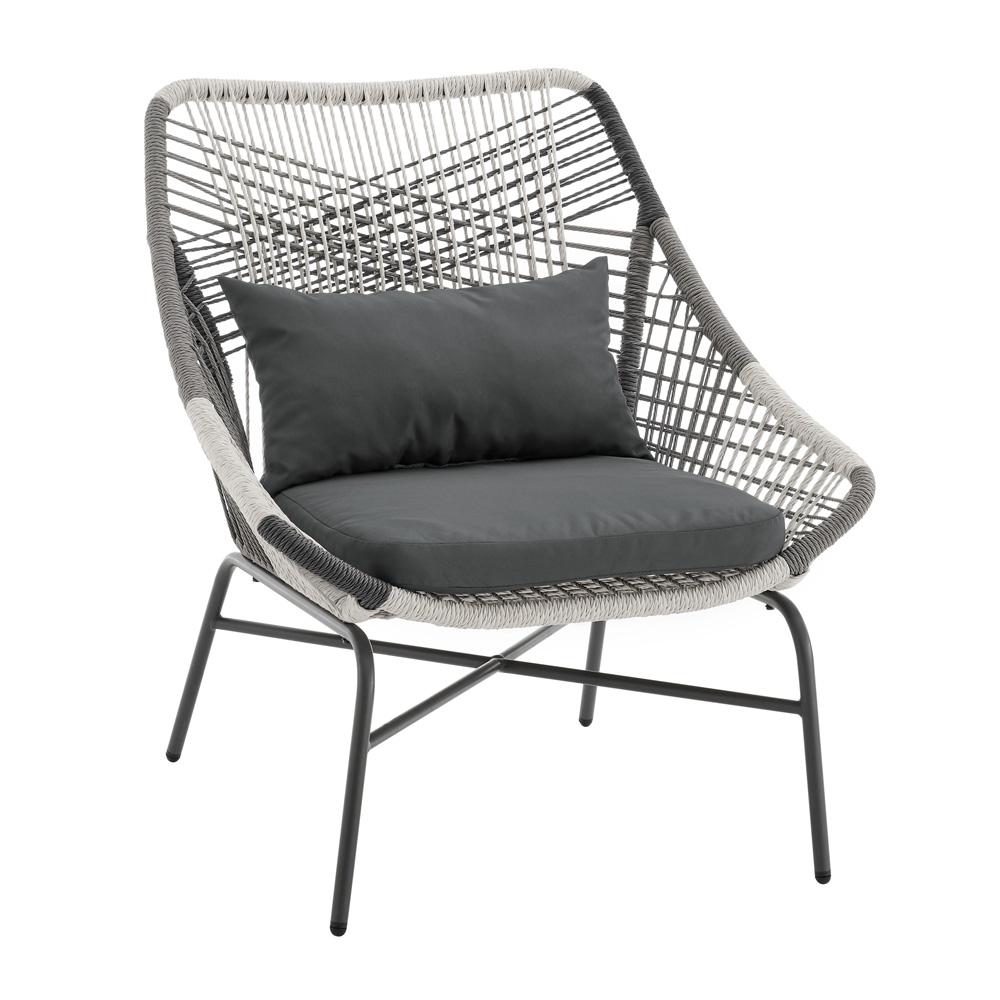 Manhattan Comfort - 5-Piece Ashland Polyester Patio Conversation Set with Steel Legs in Grey - OD-CV023-GY veiw 7