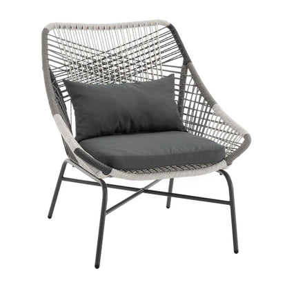 Manhattan Comfort - 5-Piece Ashland Polyester Patio Conversation Set with Steel Legs in Grey - OD-CV023-GY veiw 7