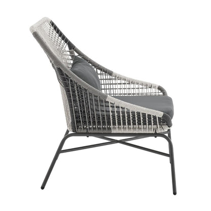 Manhattan Comfort - 5-Piece Ashland Polyester Patio Conversation Set with Steel Legs in Grey - OD-CV023-GY veiw 8