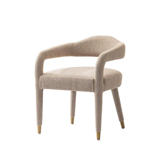 Manhattan Comfort - Aspen Tweed Dining Armchairs with Gold Stainless Steel Legs in Gold Dust - Set of 2 - 2-DC093AR-GD veiw 2