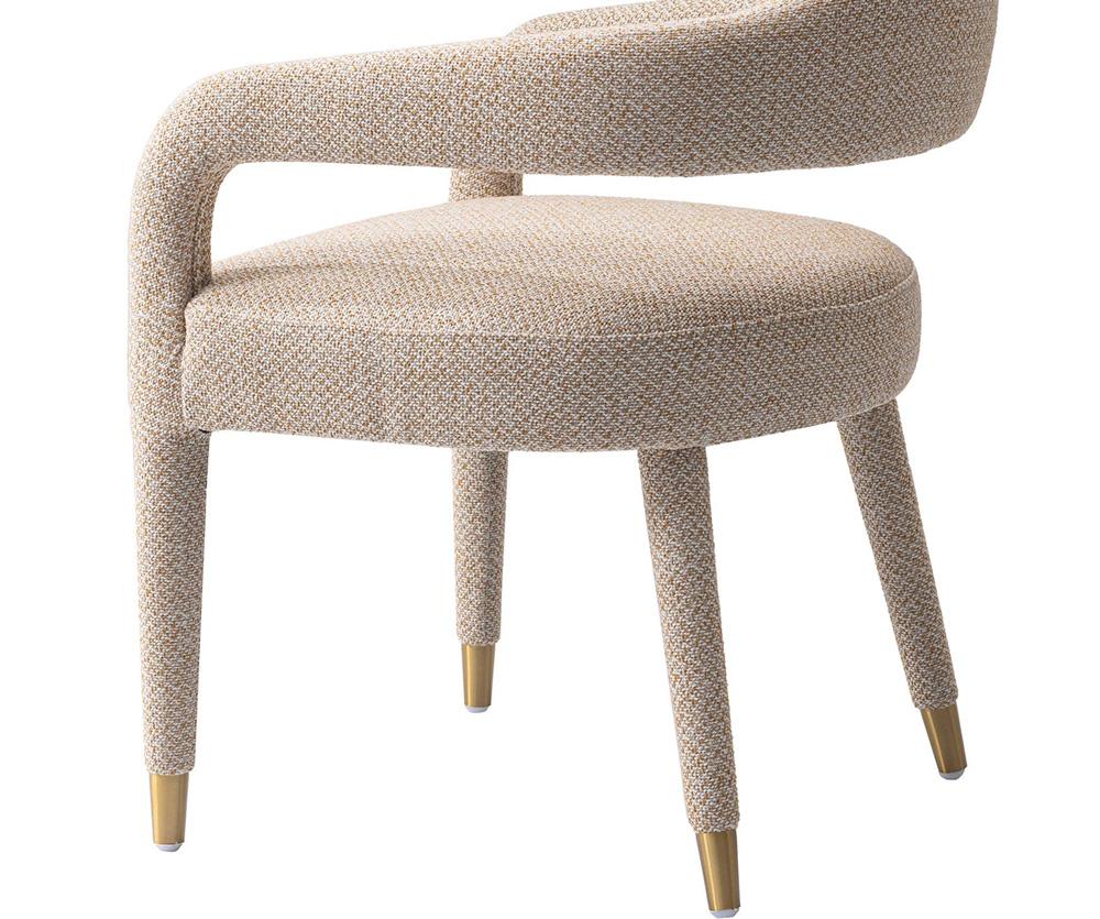 Manhattan Comfort - Aspen Tweed Dining Armchairs with Gold Stainless Steel Legs in Gold Dust - Set of 2 - 2-DC093AR-GD veiw 8