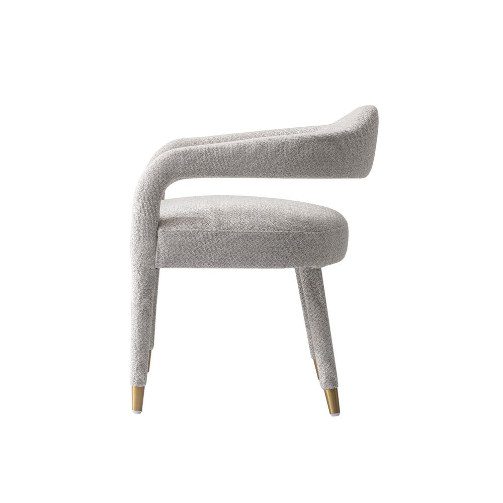 Manhattan Comfort - Aspen Tweed Dining Armchairs with Gold Stainless Steel Legs in Silver Lining - Set of 2 - 2-DC093AR-SL veiw 4