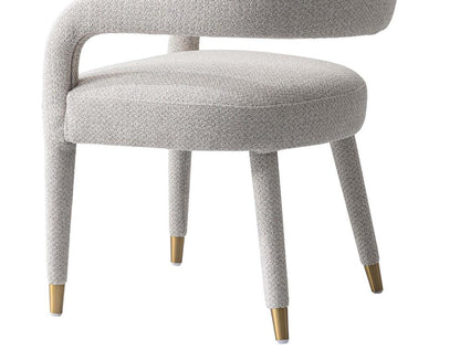 Manhattan Comfort - Aspen Tweed Dining Armchairs with Gold Stainless Steel Legs in Silver Lining - Set of 2 - 2-DC093AR-SL veiw 8