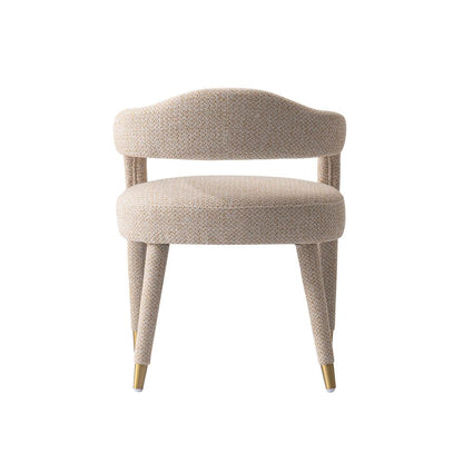 Manhattan Comfort - Aspen Tweed Dining Armchair with Gold Stainless Steel Legs in Gold Dust - DC093AR-GD veiw 5