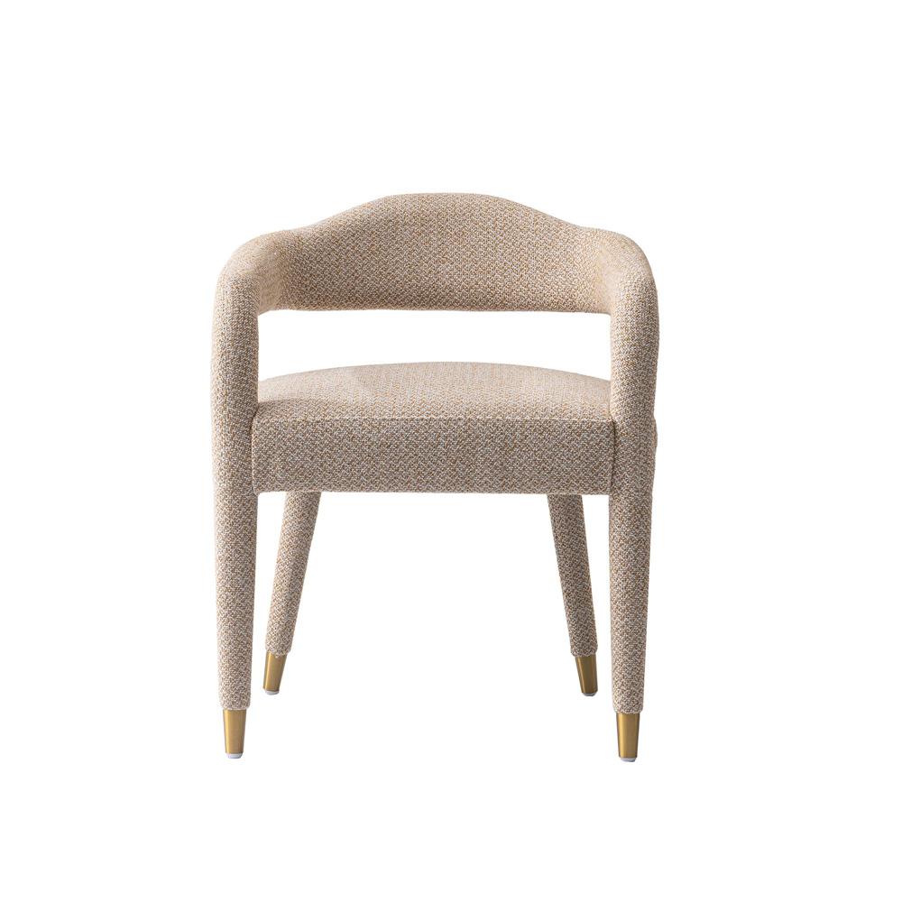 Manhattan Comfort - 7-Piece Aspen and Hathaway Tweed Dining with Dining Armchair - Gold Stainless SteelDining Table - American Solid Ash Wood Legs in Silver LiningNature - 6-DT05DC093AR-NAGD veiw 4