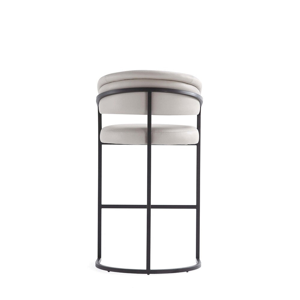 Manhattan Comfort - Augusta Leatherette Barstool with Metal Legs in Light Grey - Set of 2 - 2-BS021-LG veiw 5