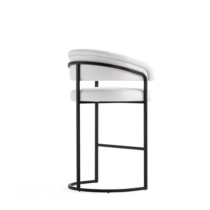 Manhattan Comfort - Augusta Leatherette Barstool with Metal Legs in White - Set of 2 - 2-BS021-WH veiw 3