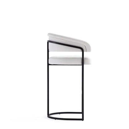 Manhattan Comfort - Augusta Leatherette Barstool with Metal Legs in White - Set of 2 - 2-BS021-WH veiw 4