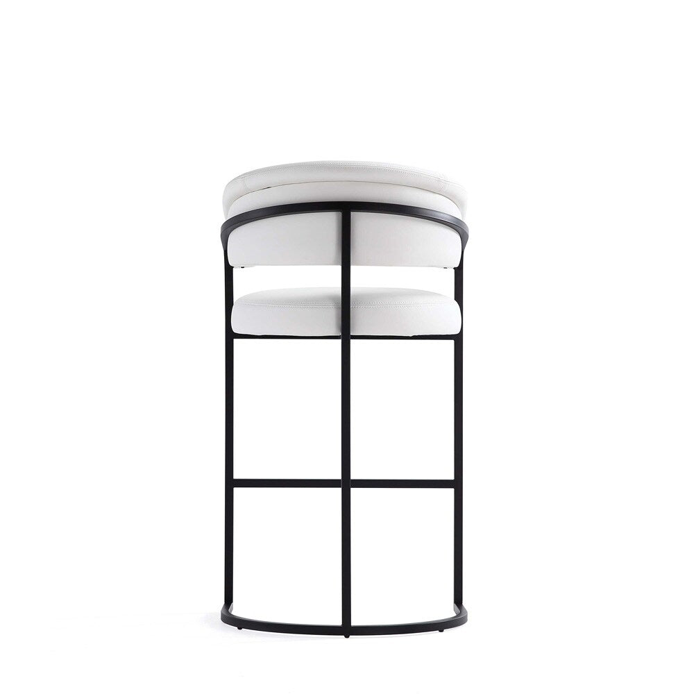 Manhattan Comfort - Augusta Leatherette Barstool with Metal Legs in White - Set of 2 - 2-BS021-WH veiw 5