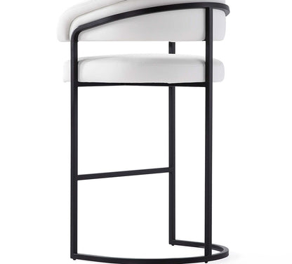 Manhattan Comfort - Augusta Leatherette Barstool with Metal Legs in White - Set of 2 - 2-BS021-WH veiw 8