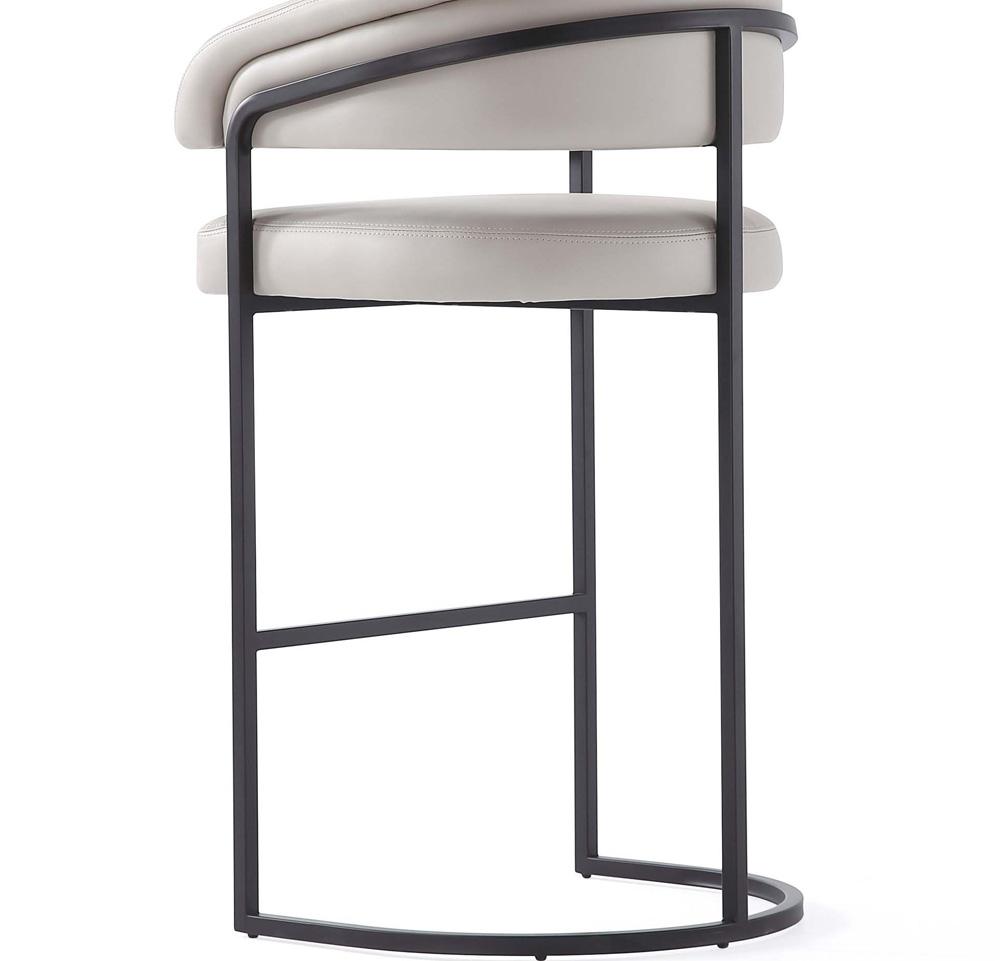 Manhattan Comfort - Augusta Leatherette Barstool with Metal Legs in Light Grey - Set of 3 - 3-BS021-LG veiw 8