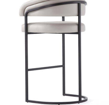 Manhattan Comfort - Augusta Leatherette Barstool with Metal Legs in Light Grey - Set of 3 - 3-BS021-LG veiw 8