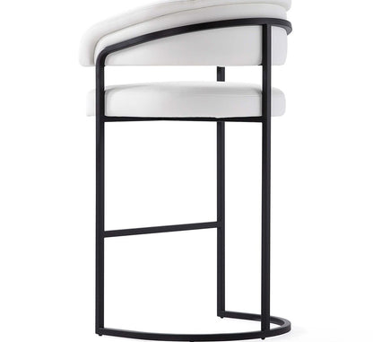 Manhattan Comfort - Augusta Leatherette Barstool with Metal Legs in White - Set of 3 - 3-BS021-WH veiw 8
