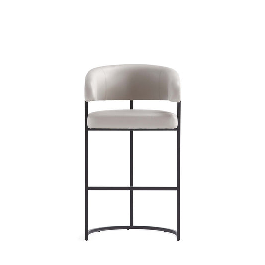 Manhattan Comfort - Augusta Leatherette Barstool with Metal Legs in Light Grey - BS021-LG veiw 2