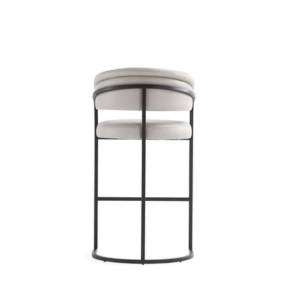 Manhattan Comfort - Augusta Leatherette Barstool with Metal Legs in Light Grey - BS021-LG veiw 5