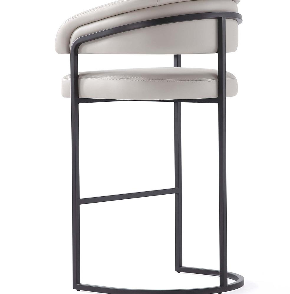 Manhattan Comfort - Augusta Leatherette Barstool with Metal Legs in Light Grey - BS021-LG veiw 8