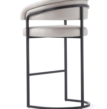 Manhattan Comfort - Augusta Leatherette Barstool with Metal Legs in Light Grey - BS021-LG veiw 8