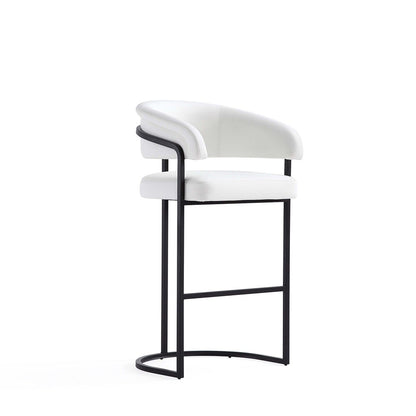 Manhattan Comfort - Augusta Leatherette Barstool with Metal Legs in White - BS021-WH veiw 1