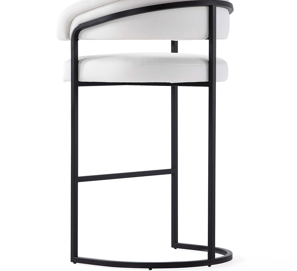 Manhattan Comfort - Augusta Leatherette Barstool with Metal Legs in White - BS021-WH veiw 8